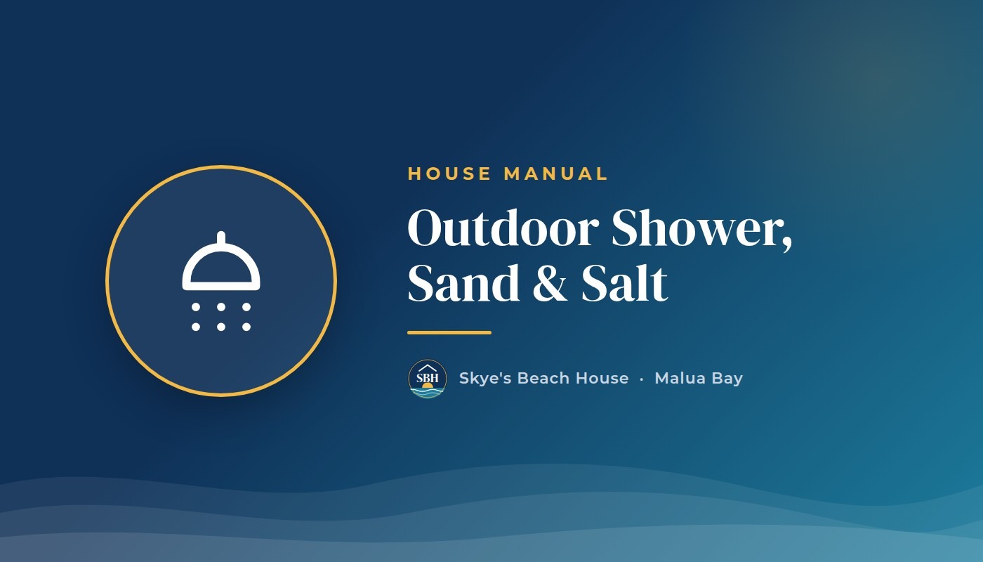 Outdoor shower, sand and salt